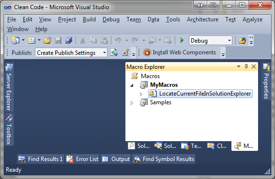 Visual Studio Macro Explorer - Renamed Macro