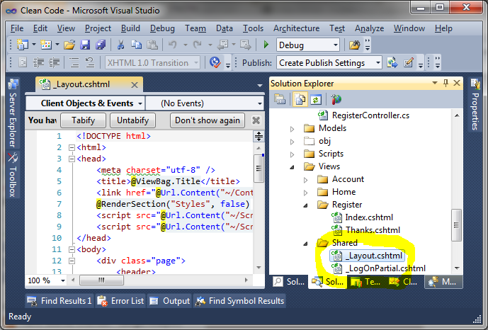 Visual Studio located file in Solution Explorer